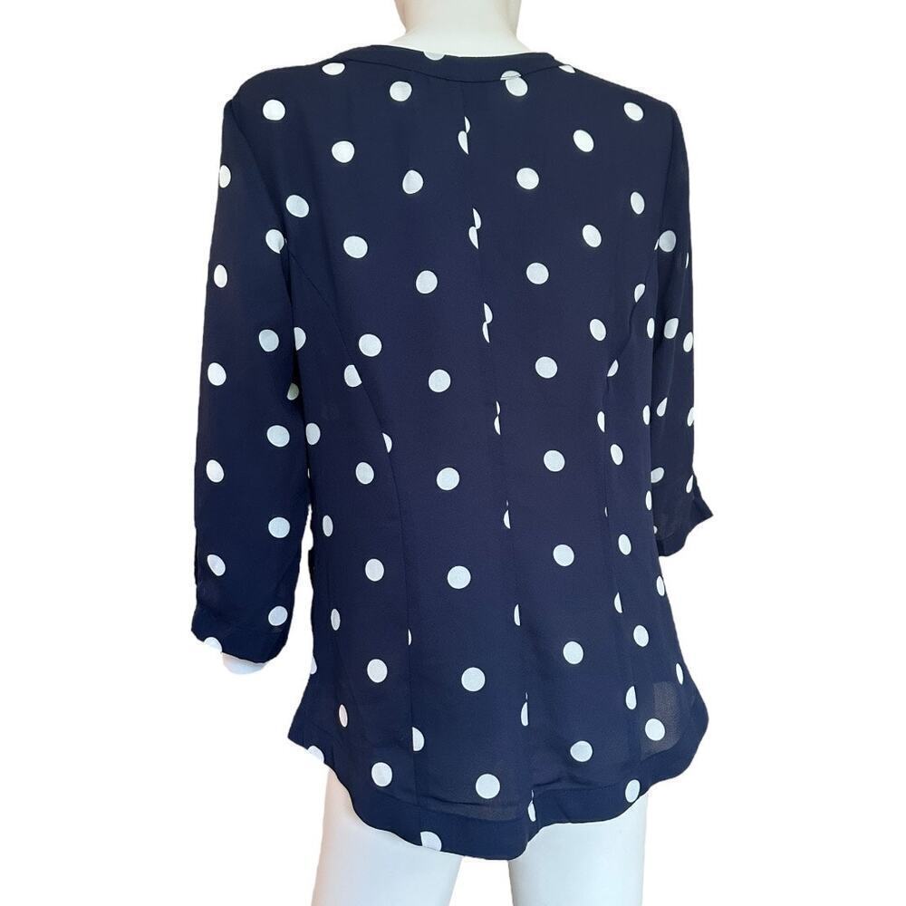 NY&C NWT small navy blue with polka dots button down front bow detail​​​​​ - Picture 6 of 8